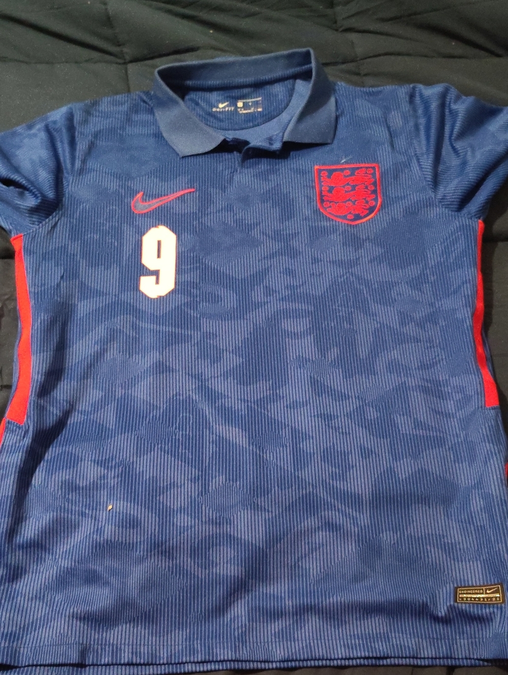 Nike Blue Men's England Away Shirt Harry Kane 2020 Size Large